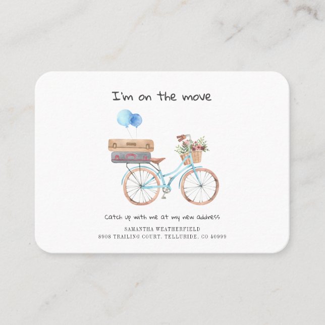 I've Moved Watercolor Moving Announcement Card (Front)