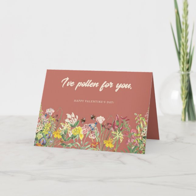 I've Pollen for You Valentine's Day Card (Front)