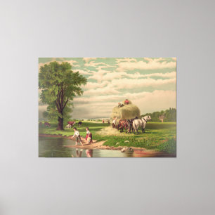 Ives "American Hay Harvest" Canvas Print