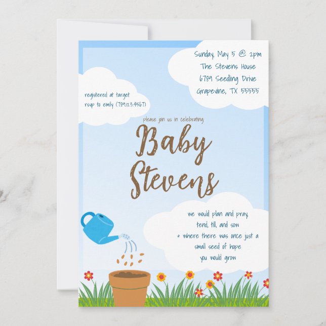 IVF Garden Babyshower Invitation (Front)