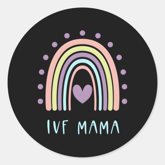 Ivf Mama Fertility Motherhood For Classic Round Sticker (Front)