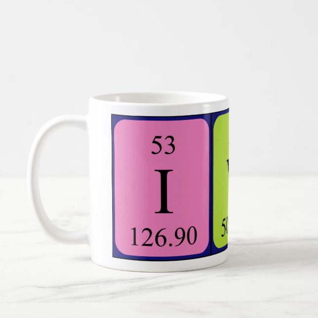 Ivi periodic table name mug (Left)