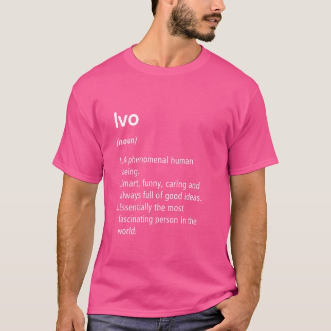 Ivo Name Definition Funny Dictionary T-Shirt (Front)