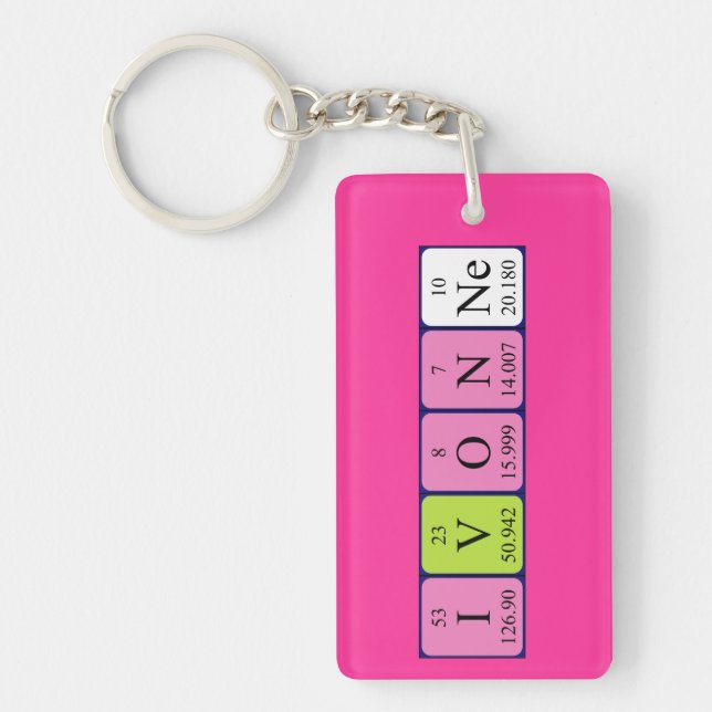 Ivonne periodic table name keyring (Front)
