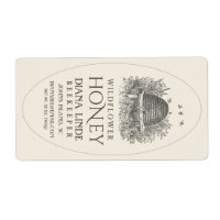 Ivory 16oz Queenline Honey Label Vintage Skep V3