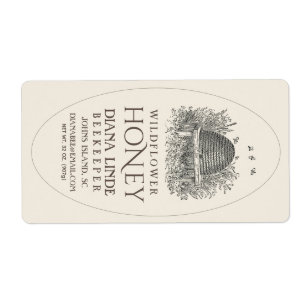 Ivory 16oz Queenline Honey Label Vintage Skep V3