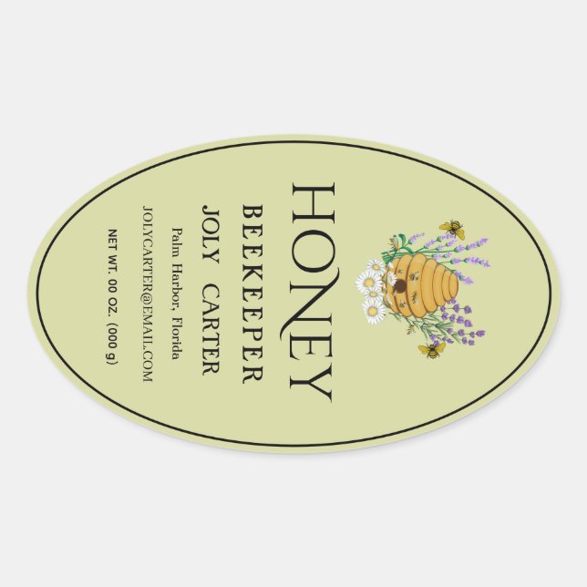 Ivory 24 oz Queenline Honey Jar Label (Front)