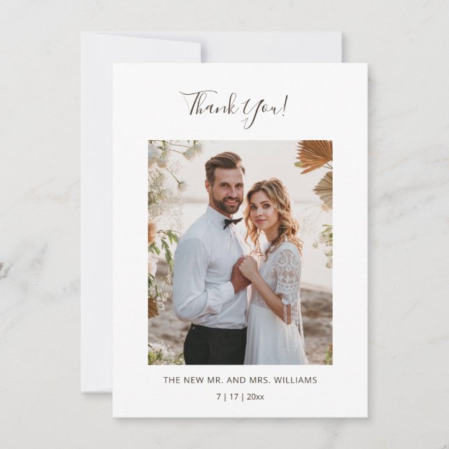 Ivory 3D Magnolia Flower Thank You Card (Front)