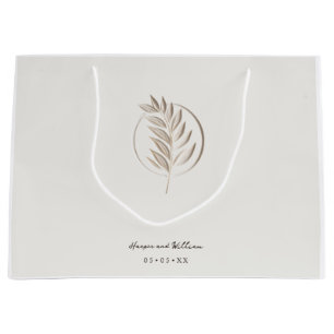 Ivory 3d twig wedding large gift bag