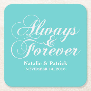 Ivory Always & Forever Wedding Paper Coasters