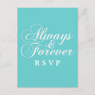 Ivory Always & Forever Wedding RSVP Postcard