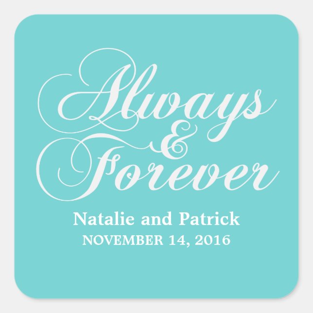 Ivory Always & Forever Wedding Stickers (Front)
