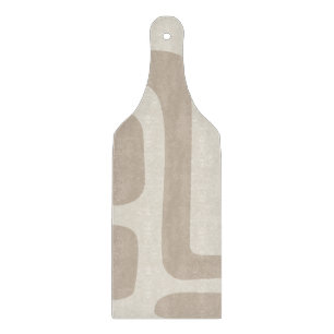 Ivory and Beige Abstract Glass Cutting Board
