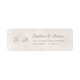 Ivory and beige Monogram Wedding Return Address