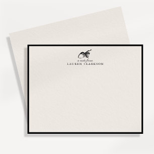 Ivory and Black Acorn Note Card
