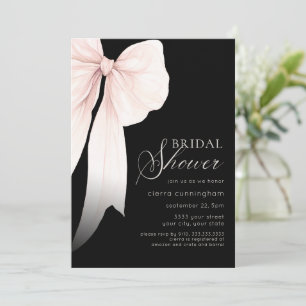 Ivory and Black Coquette Bow Bridal Shower Invitation
