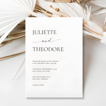 Ivory and Black Elegant Minimalist Wedding