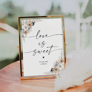 Ivory And Blue Boho Love Is Sweet Sign