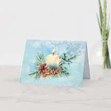 Ivory and Blue Glowing Candle Pinecones Christmas