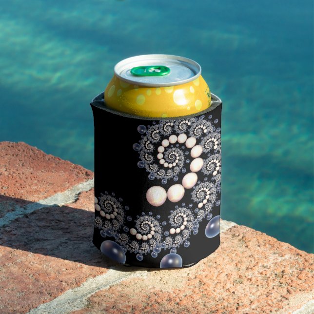Ivory and Blue Pearl Spiral Can Cooler (In Situ Pool)