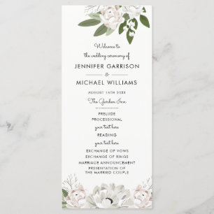 Ivory and Blush Wedding Sprigs Program Programme