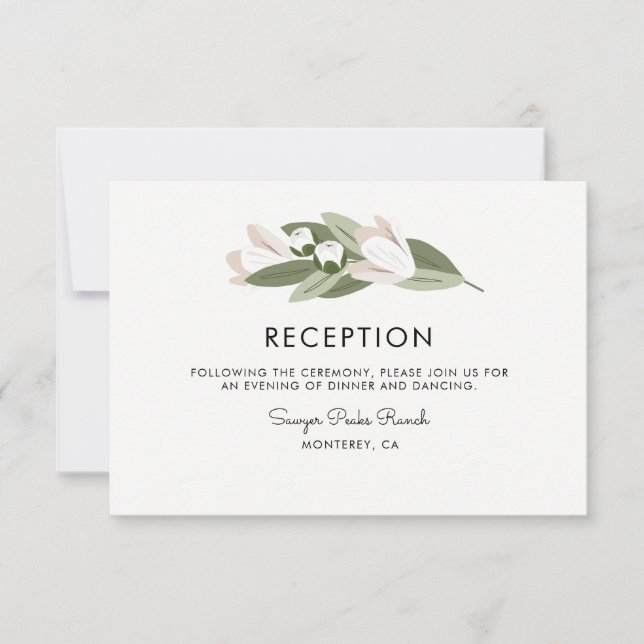 Ivory and Blush Wedding Sprigs Reception Invitation (Front)