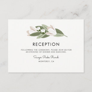 Ivory and Blush Wedding Sprigs Reception Invitation