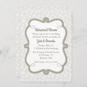 Ivory and Ecru Wedding Rehearsal Dinner Invitation