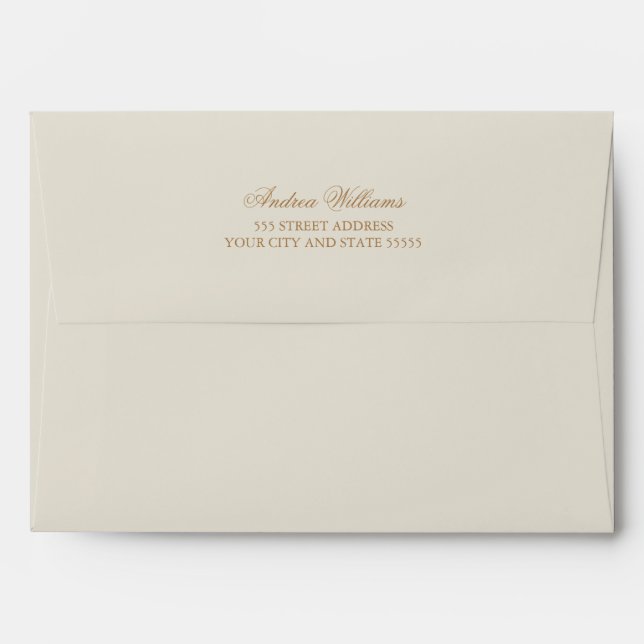 Ivory and Faux Bronze Envelope (Back (Top Flap))