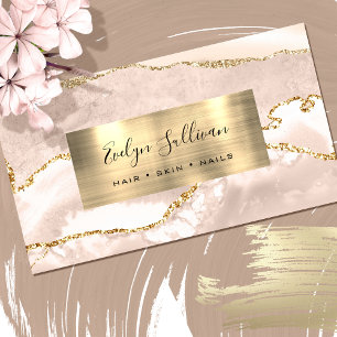 Ivory and Gold Agate Business Card