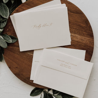 Ivory and Gold Calligraphy Addressed Wedding Envelope