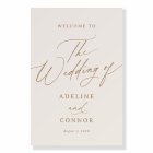 Ivory and Gold Calligraphy Wedding Welcome Sign