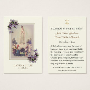 Ivory and Gold Catholic Fatima Wedding Prayer 
