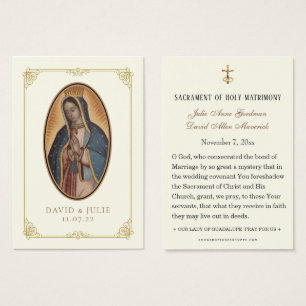 Ivory and Gold Catholic Guadalupe Wedding Prayer 