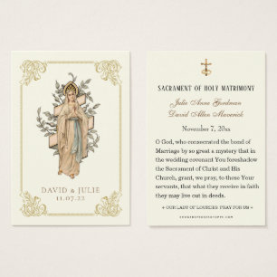Ivory and Gold Catholic Lourdes Wedding Prayer 