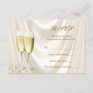 Ivory and Gold Champagne RSVP Card