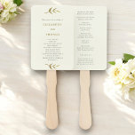 ivory and gold custom wedding program template hand fan<br><div class="desc">Add all your order of your wedding service to this modern elegant ivory and gold double sided wedding program  hand fan  template thats easy to customise.</div>