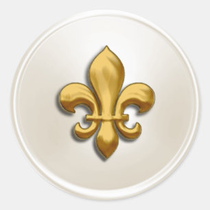 Ivory and Gold Fleur de Lis Envelope Seal