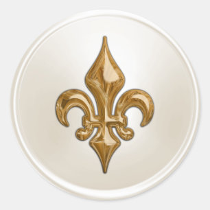 Ivory and Gold Fleur de Lis Envelope Seal