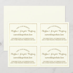 Ivory and Gold Wedding Information Cards