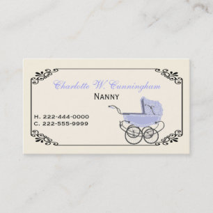 Ivory and Lavender Nanny Custom Business Card