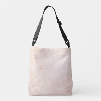Ivory and rosegold accents florals AI art Crossbody Bag
