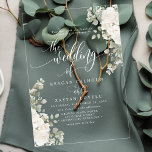 Ivory And Sage Chic Script Elegant Floral Wedding Acrylic Invitations<br><div class="desc">Introducing a beautifully chic and elegant acrylic wedding invitation featuring a delicate ivory and sage floral design paired with a stylish script font. Perfect for couples desiring a timeless, botanical touch, this design is ideal for spring and summer weddings. The soft colour palette and sophisticated script create a romantic ambiance,...</div>