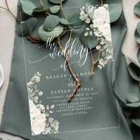 Ivory And Sage Chic Script Elegant Floral Wedding