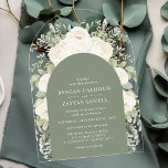 Ivory And Sage Modern Arch Elegant Floral Wedding Acrylic Invitations<br><div class="desc">Embrace timeless elegance with these ivory and sage floral acrylic wedding invitations in a graceful arch shape. Featuring delicate floral arrangements, this design brings a sophisticated, botanical feel, ideal for spring and summer weddings. The modern arch shape combined with the classic ivory and sage palette makes this invitation perfect for...</div>
