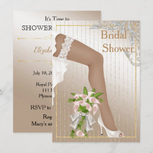 Ivory and Satin African American Bridal Shower Invitation