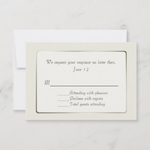 Ivory and Silver Tone RSVP Card