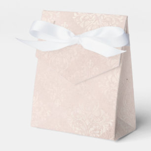 Ivory and White Grunge Distressed Damask Favour Box