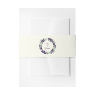 Ivory and Wreath Wedding Invitation Belly Band