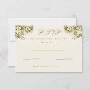 Ivory & Antique Gold Floral Wedding Response